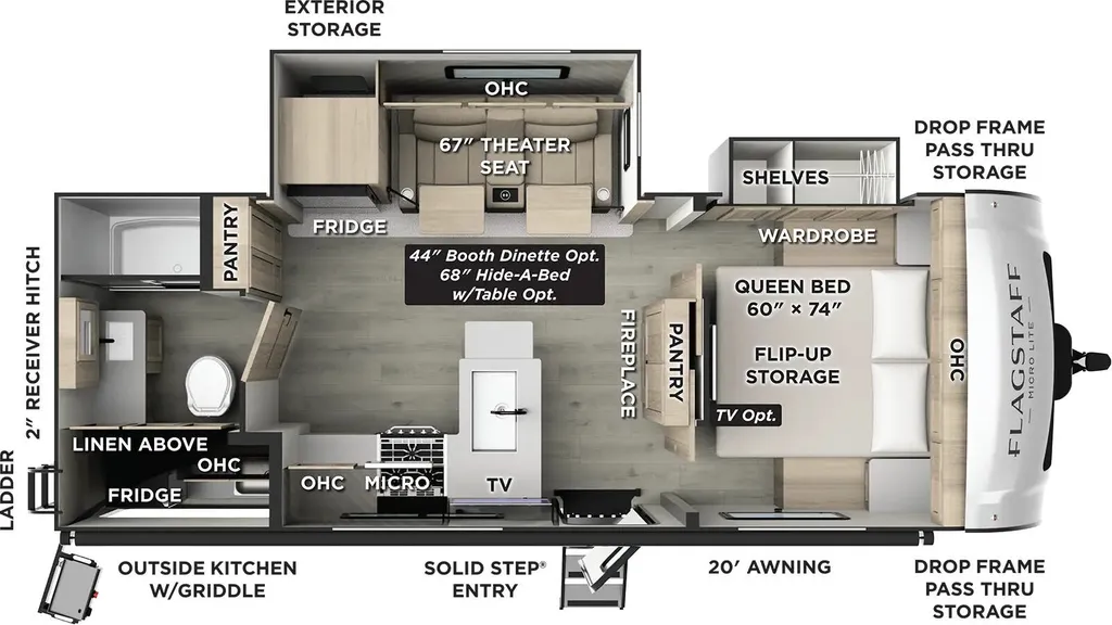2026 Forest River Flagstaff Micro Lite 25BSDS floor plan