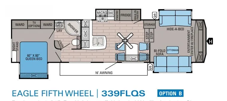 2017 Jayco Eagle 339FLQS - Floor plan