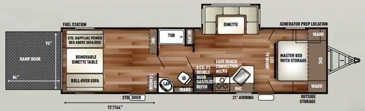 2016 Forest River Cherokee Wolf Pack 25PACK12+ floor plan