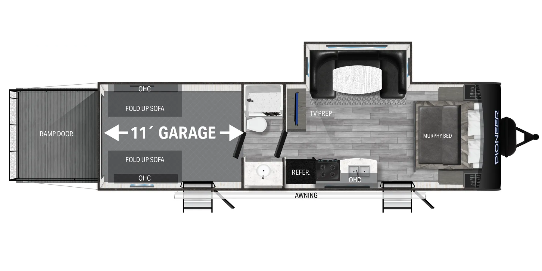 Heartland Pioneer Toy Hauler Pioneer RG28 floor plan
