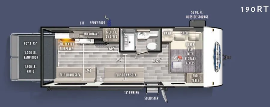 Forest River Salem FSX 190RT floor plan