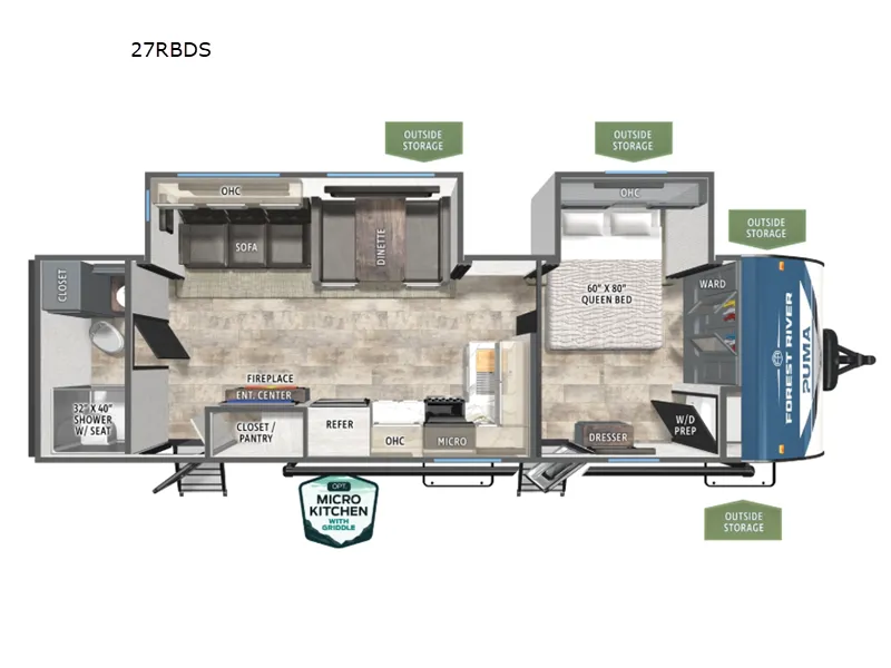 2026 Forest River Puma 27RBDS - Floor plan