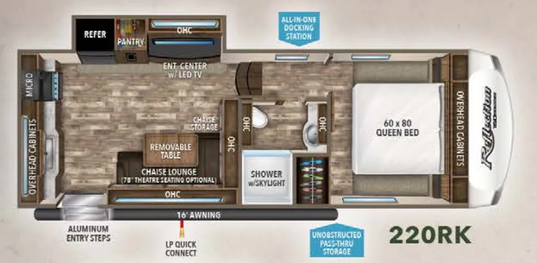 Grand Design Reflection 150 Series 220RK floor plan