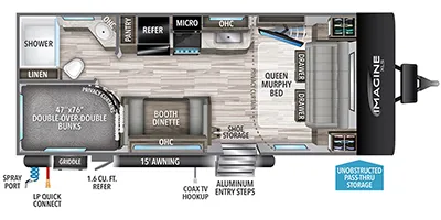 2023 Grand Design Imagine XLS 21BHE - Floor plan