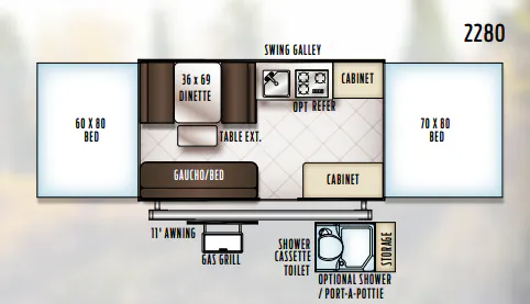 Forest River Rockwood Freedom 2280 floor plan