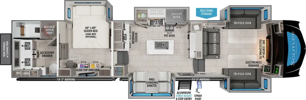 2026 Grand Design Solitude 382WB floor plan