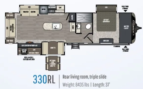 Keystone Laredo 330RL floor plan