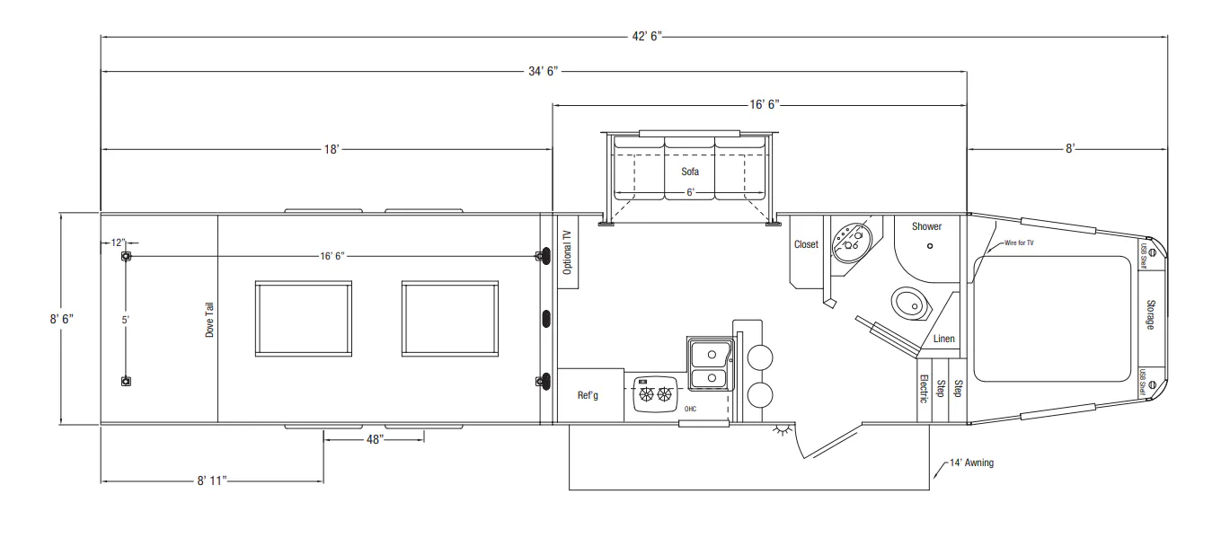 Sundowner Krawler Hauler 2486 KM floor plan