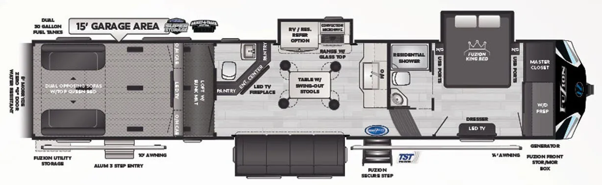 Keystone Fuzion 419 floor plan