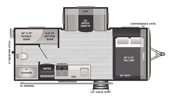 Keystone Outback OBX 18BHS floor plan