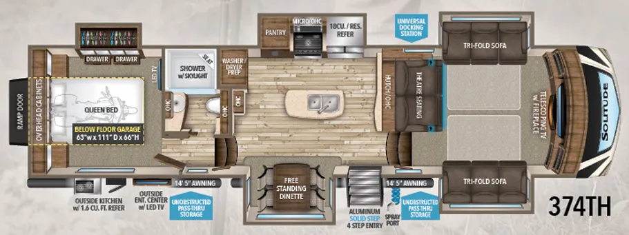 Grand Design Solitude 374TH floor plan