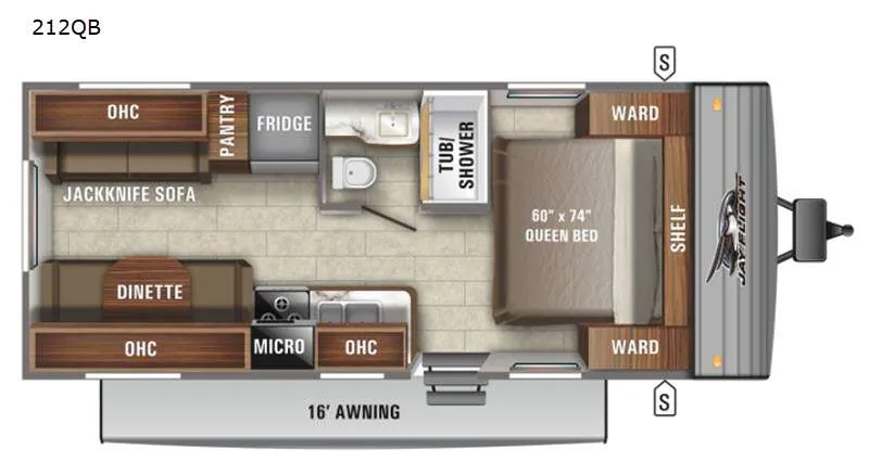 2021 Jayco Jay Flight SLX 8 212QB - Floor plan