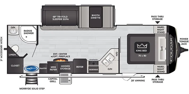 2021 Keystone Cougar Half-Ton 26RBS floor plan