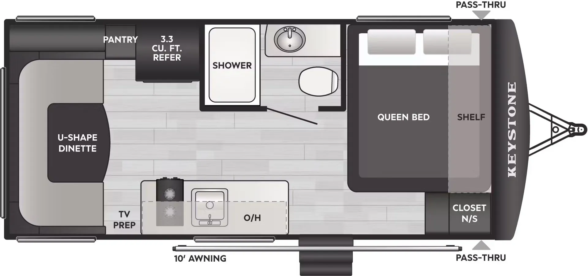 Keystone Hideout Mini 177RD floor plan