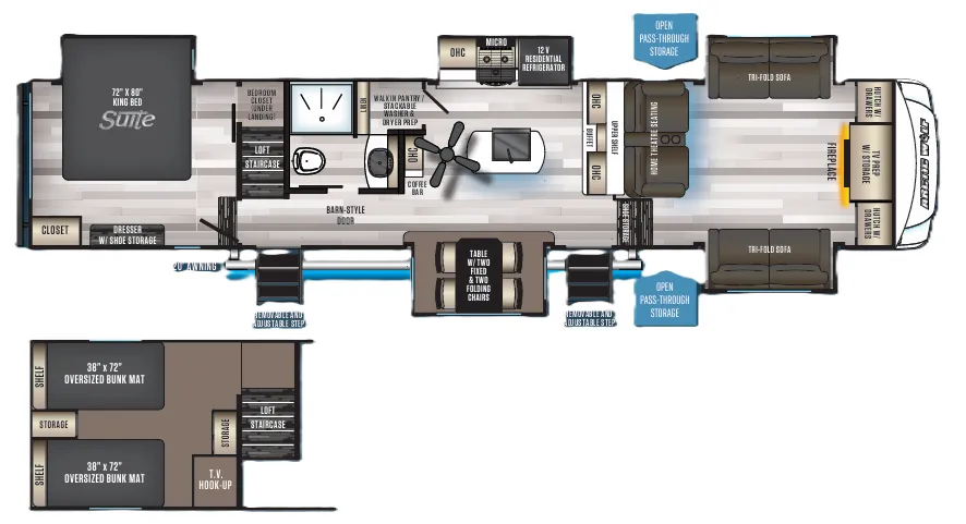 Forest River Cherokee Arctic Wolf 3990 SUITE floor plan
