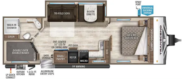 Grand Design Transcend 27BHS floor plan