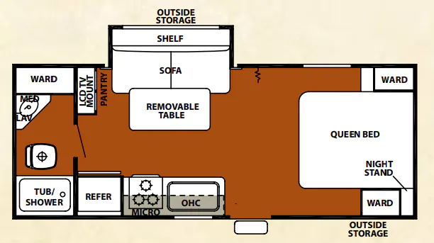 Forest River Cherokee Grey Wolf 18RB floor plan