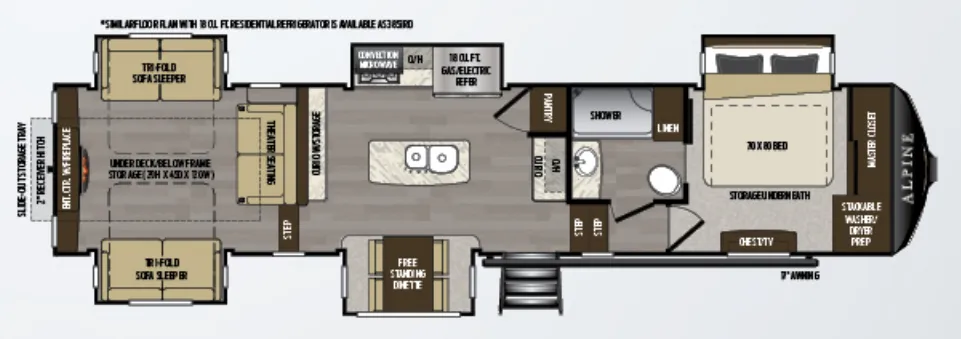 Keystone Alpine 3851RD floor plan