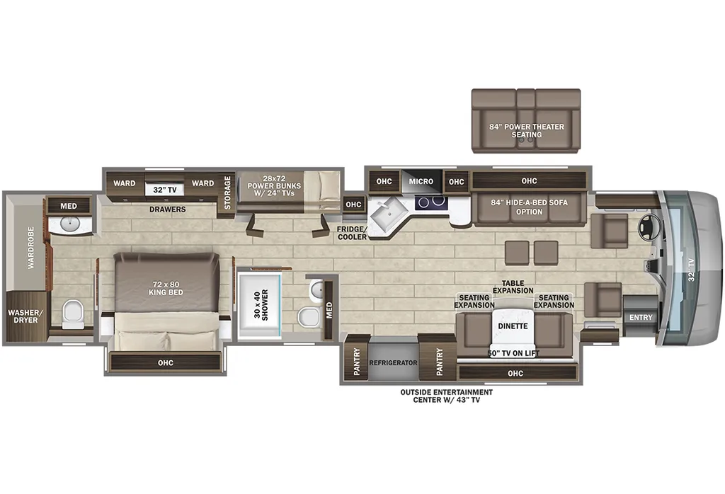 2023 Entegra Coach Aspire 44R floor plan