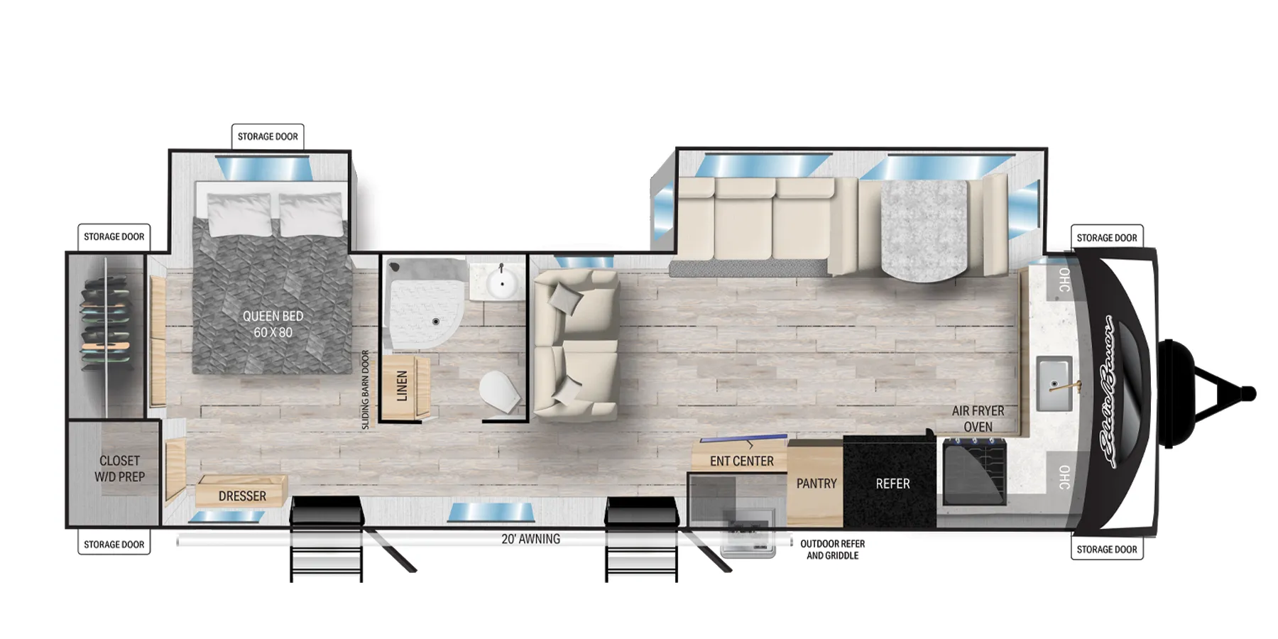 Heartland Eddie Bauer Travel Trailer 33FK floor plan