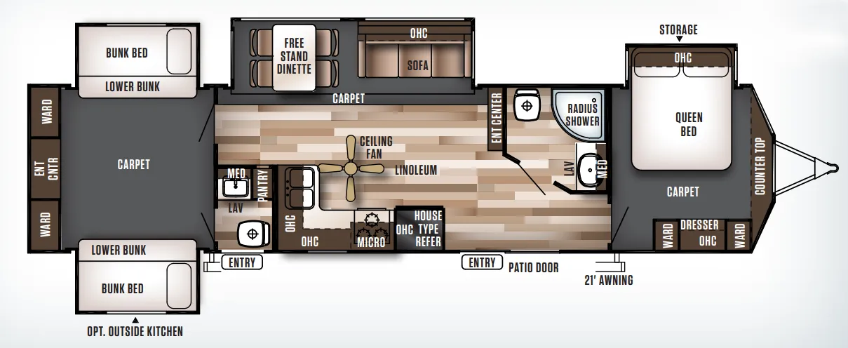 Forest River Wildwood Lodge 404X4 floor plan