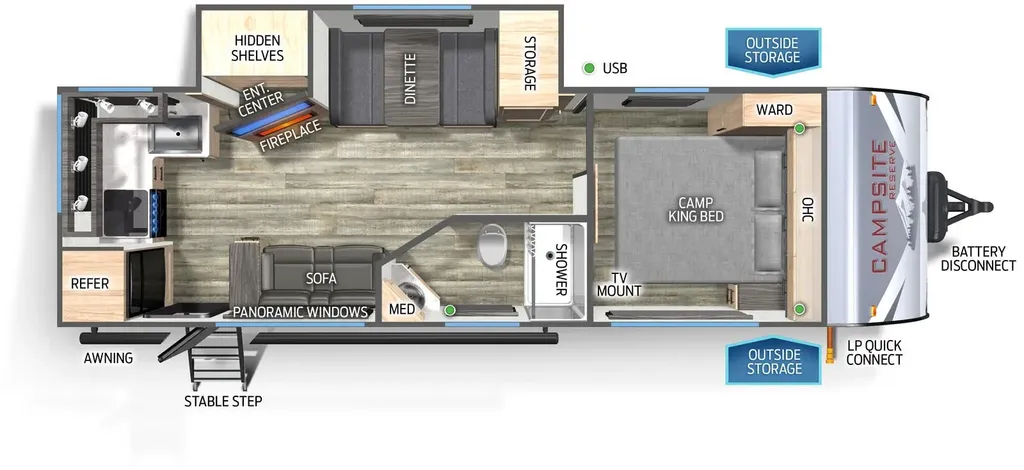 2026 Forest River Campsite Reserve 23BM floor plan