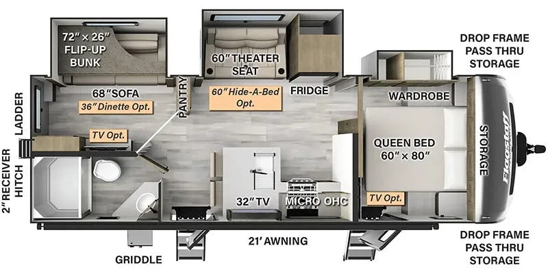 2024 Forest River Flagstaff Super Lite 26BHW - Floor plan
