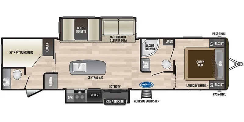 2019 Keystone Hideout 33BHDS floor plan