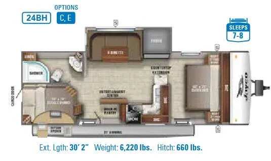 Jayco Jay Feather 24BH floor plan