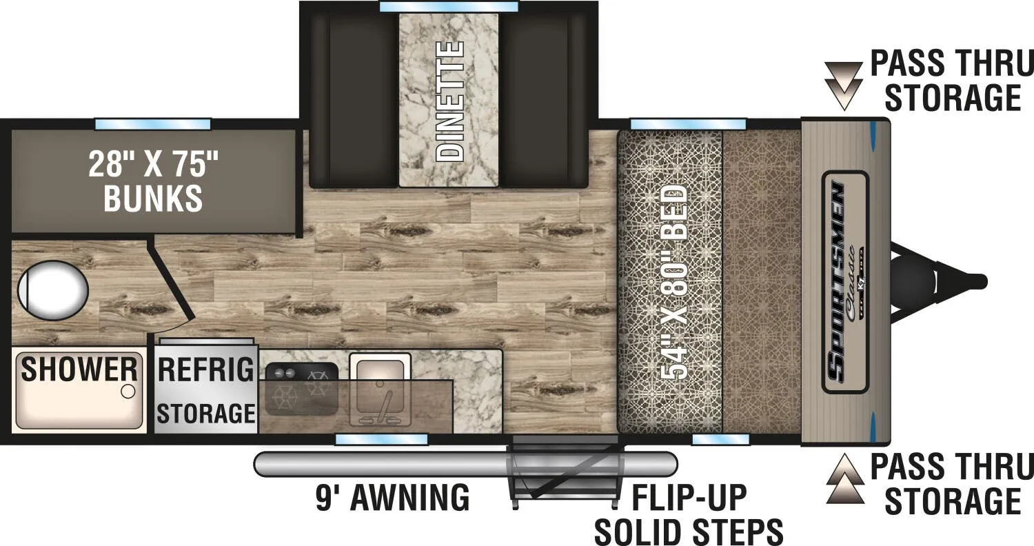 K-Z Sportsmen Classic 181BH floor plan