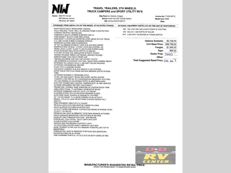 2026 Northwood Arctic Fox 275LE NXT - Photo 2