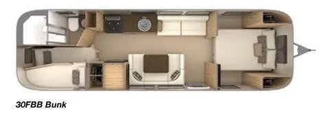 2026 Airstream Flying Cloud 30FBB BUNK - Floor plan