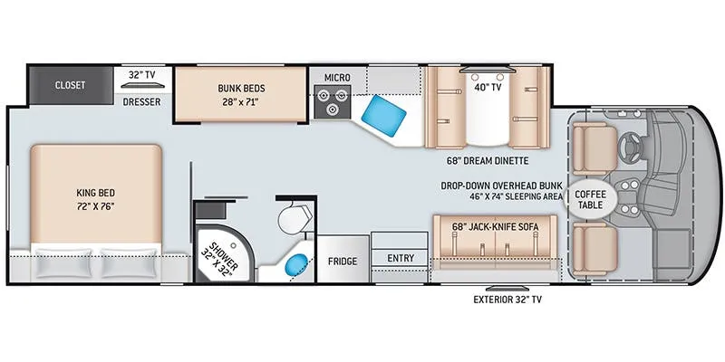 2020 Thor Motor Coach ACE 32.3 - Floor plan