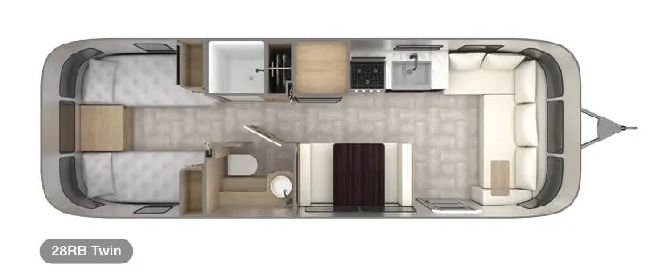 Airstream Pottery Barn 28RB Twin floor plan