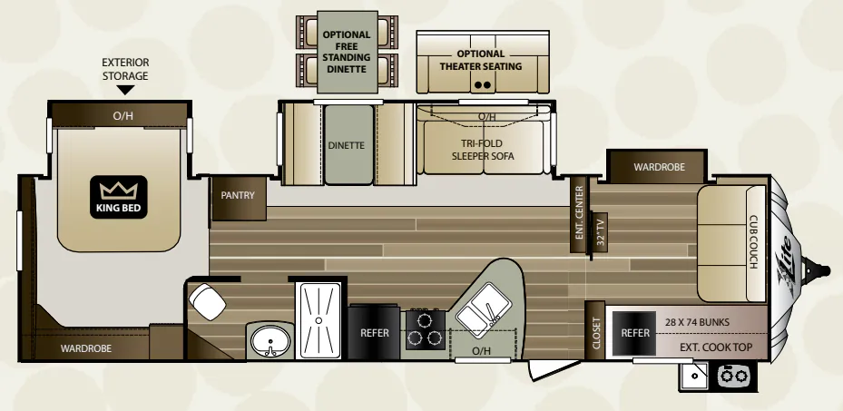 Keystone Cougar XLite 32FBS floor plan