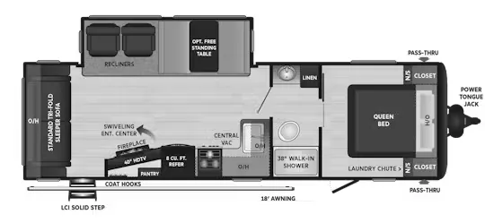 2020 Keystone Hideout 27RLSWE - Floor plan