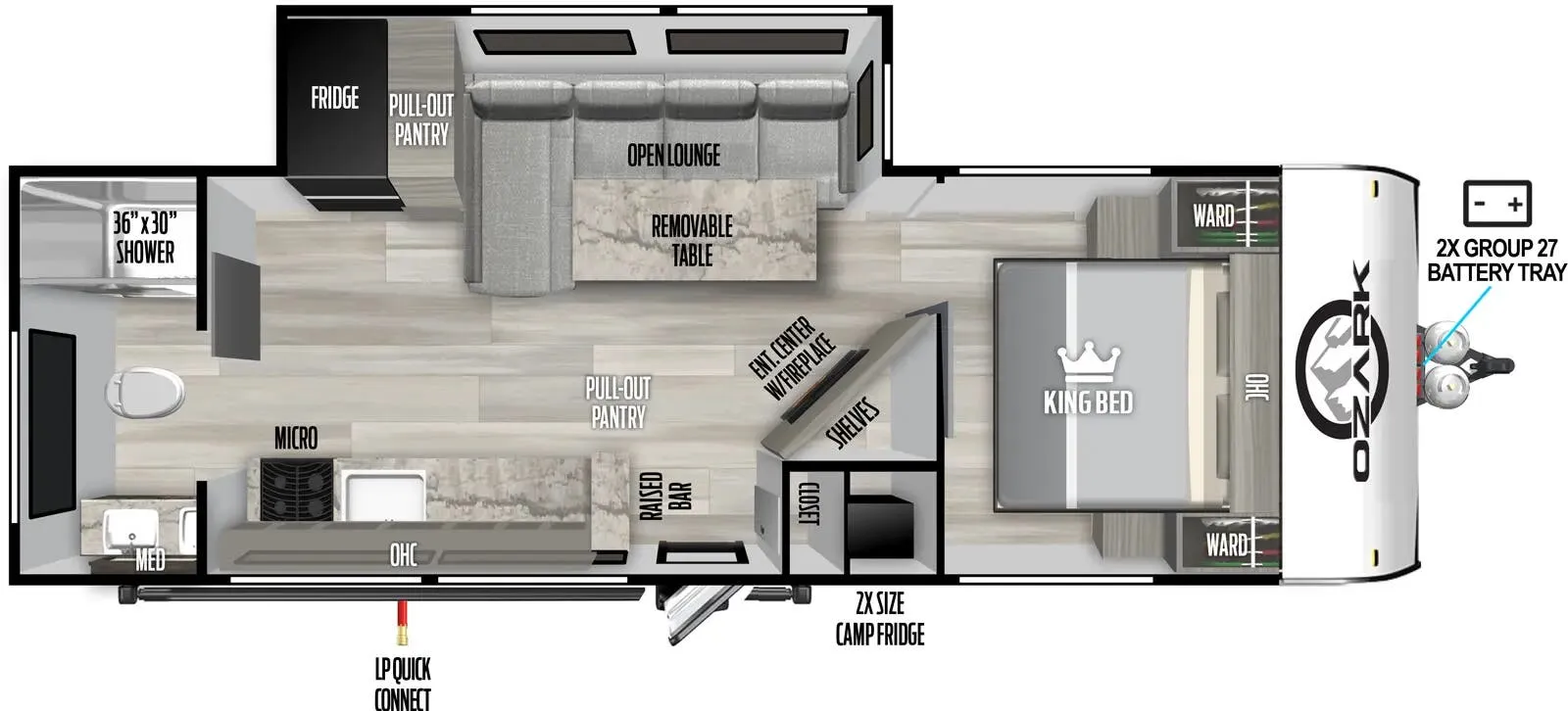 Forest River Ozark 2730RBK ASCENT floor plan