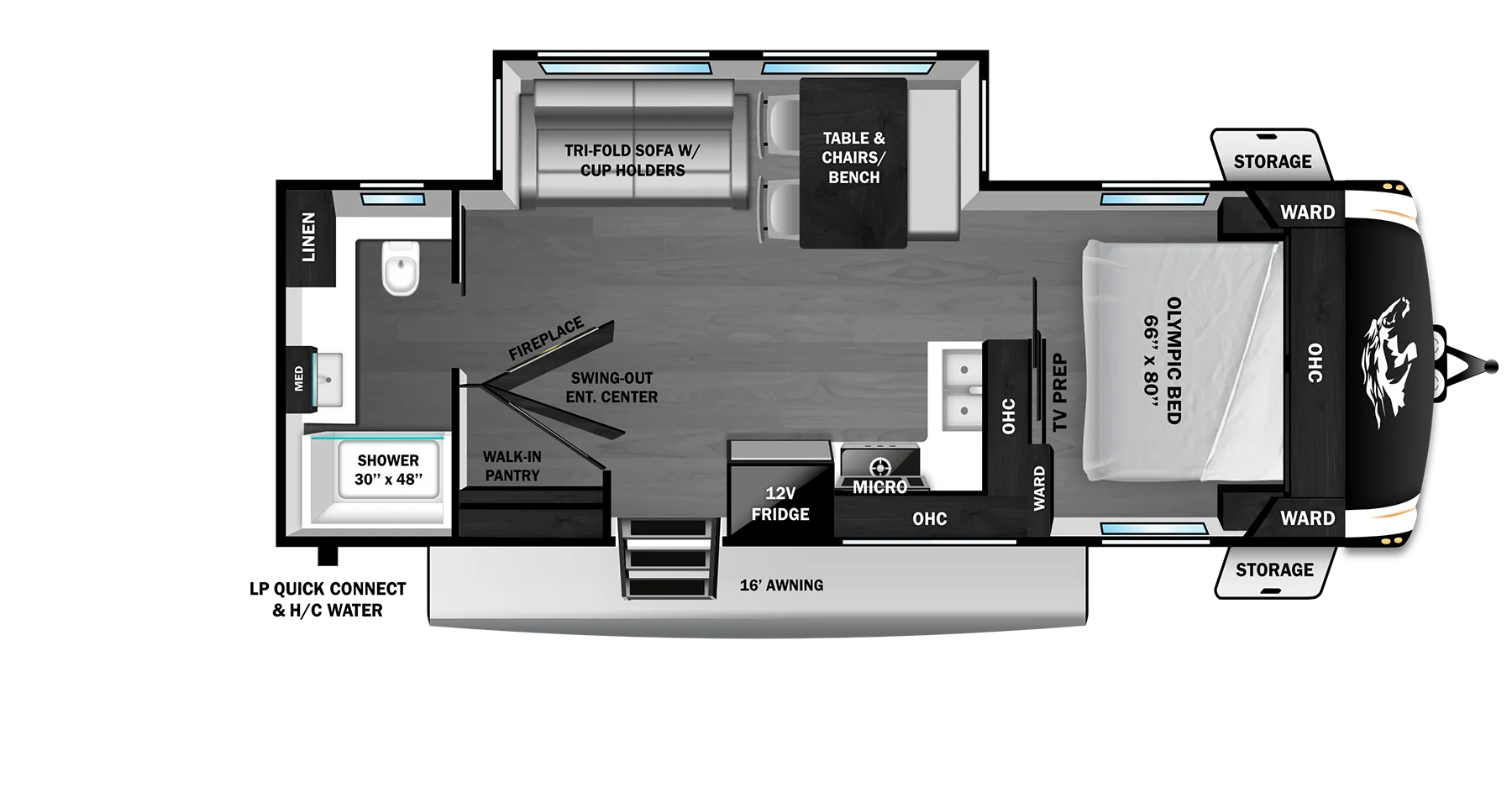 2026 Open Range Roamer 27RBOS - Floor plan