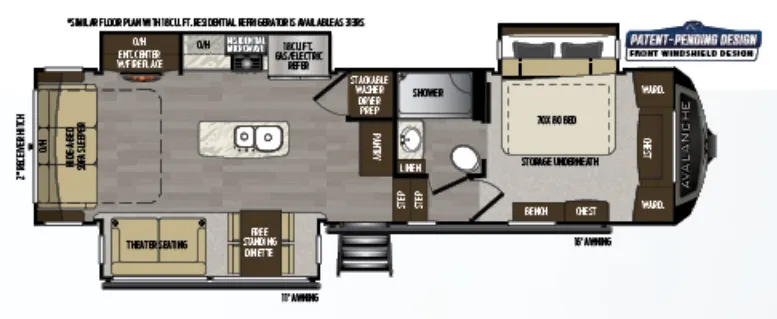 Keystone Avalanche 313RS floor plan