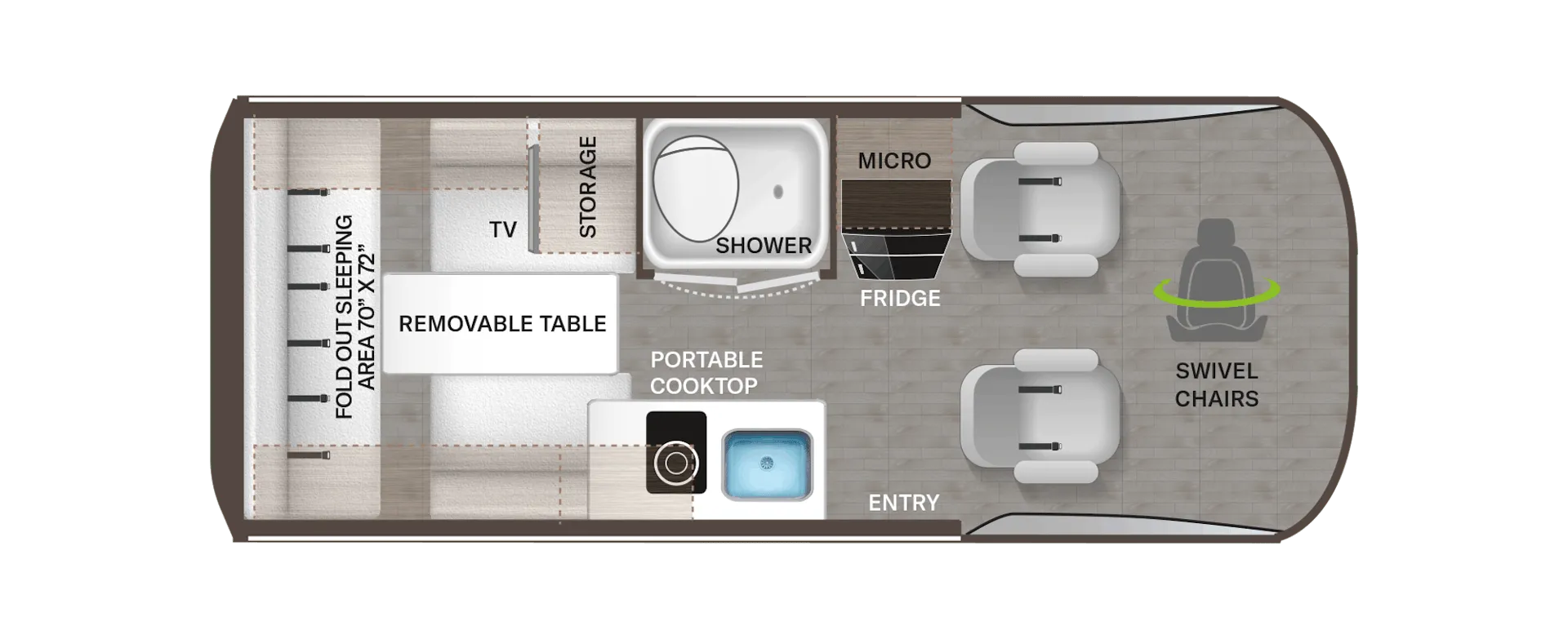 Thor Motor Coach Sanctuary 19P floor plan