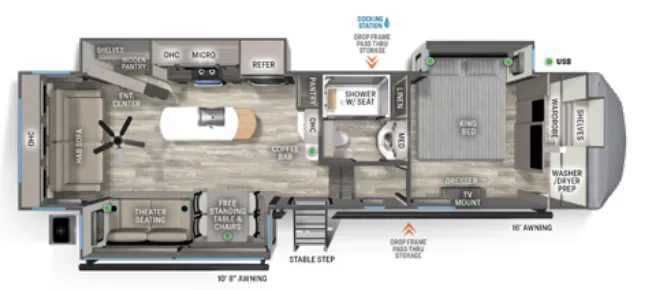 2026 Forest River Sandpiper 3370RLS - Floor plan