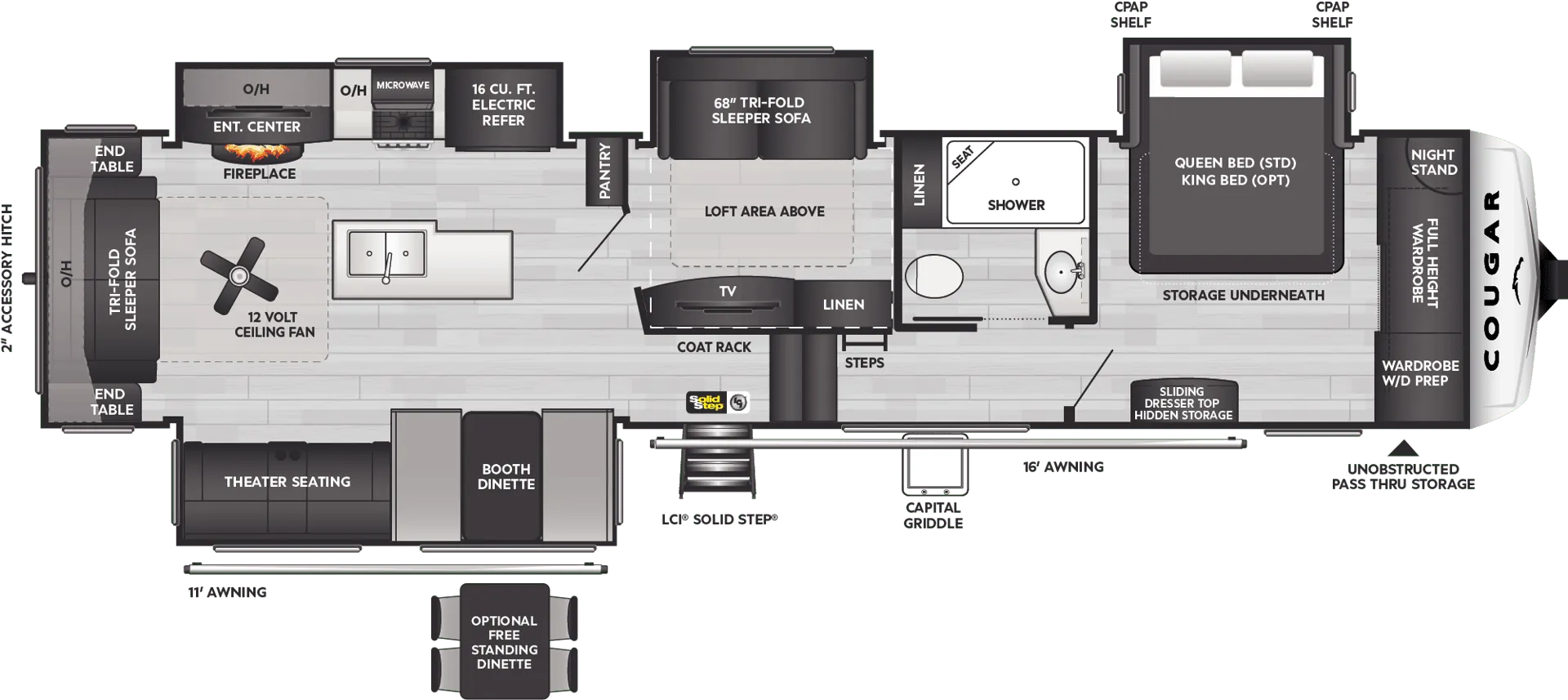 2024 Keystone Cougar 368MBI - Floor plan