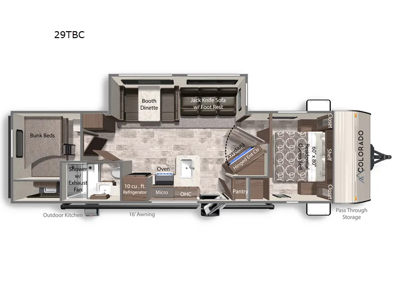 2026 Dutchmen Colorado 29TBC - Floor plan