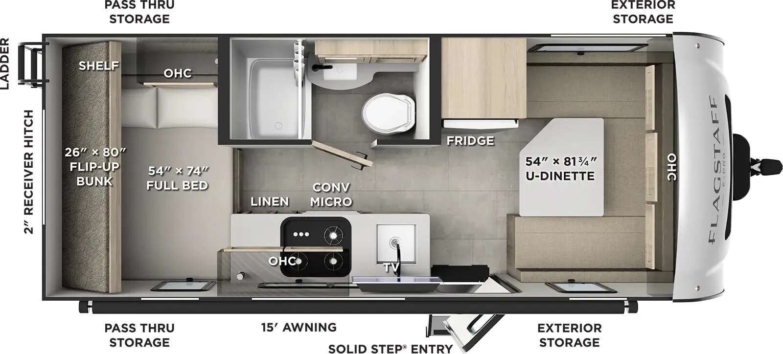 Forest River Flagstaff E-Pro E19DBH floor plan