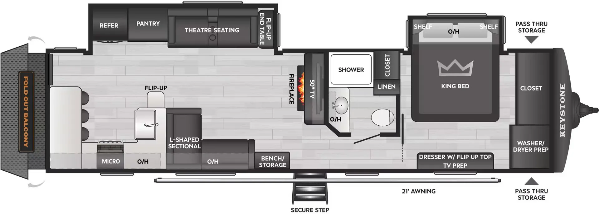 Keystone Bullet Premium 336BBK floor plan