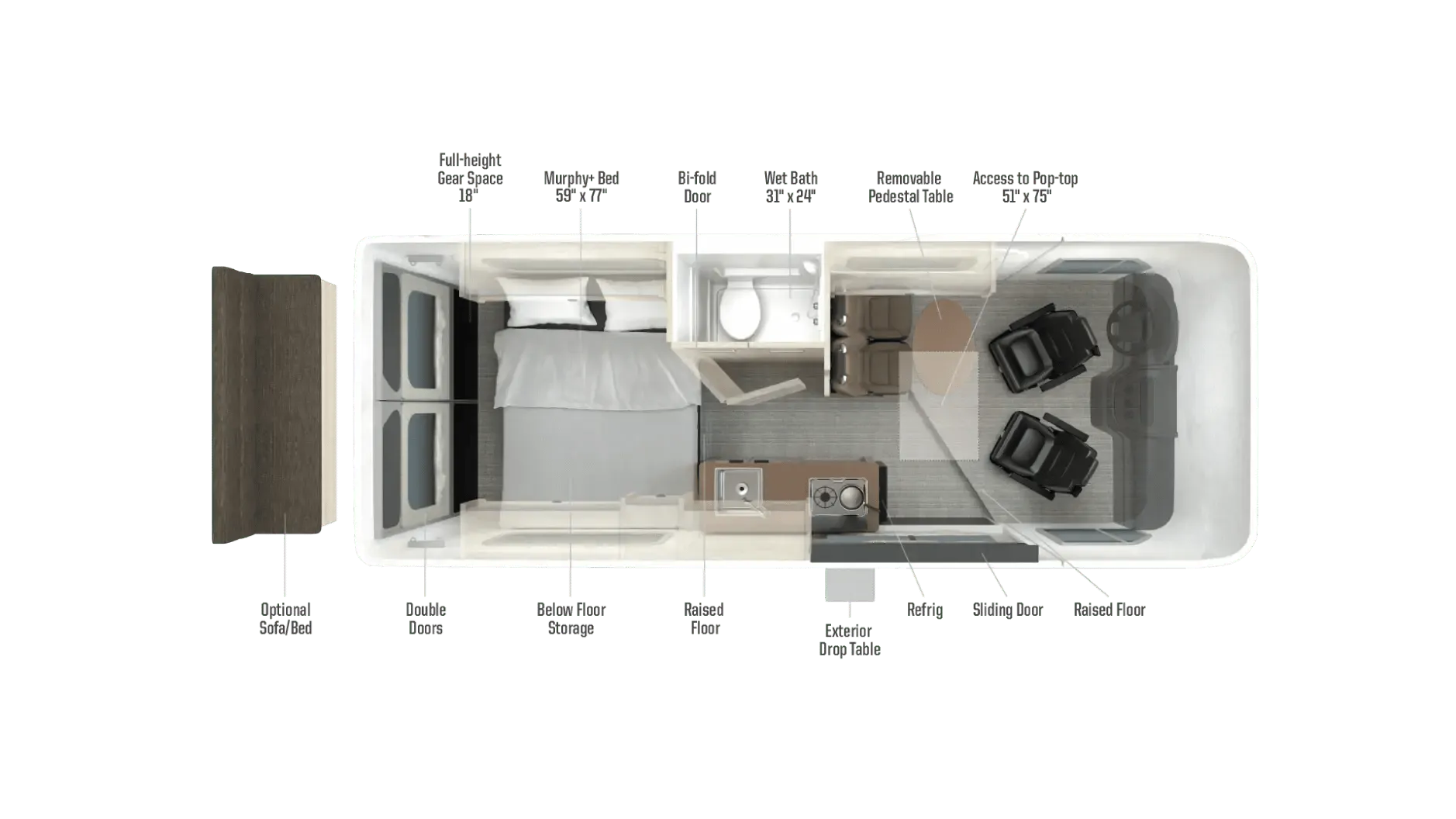 2026 Winnebago Solis 59PX - Floor plan