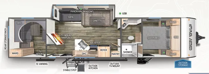Forest River Cherokee Grey Wolf 29NM floor plan
