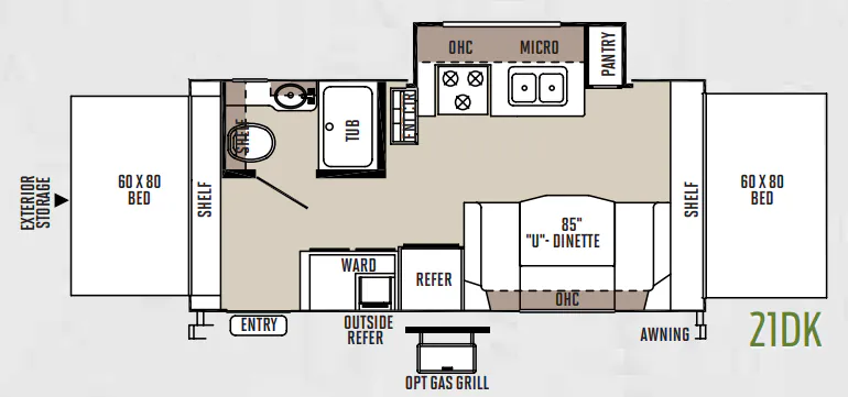 Forest River Flagstaff Shamrock 21DK floor plan