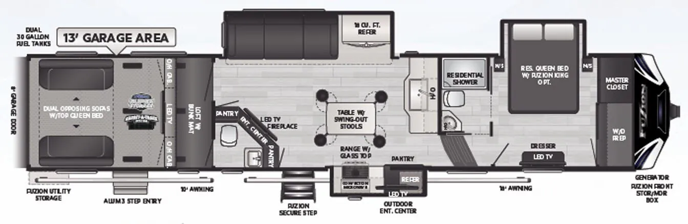 Keystone Fuzion 427 floor plan