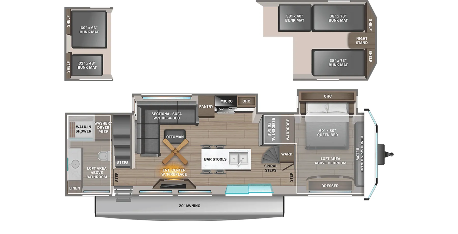 2026 Jayco Jay Flight Bungalow JayLoft - Floor plan